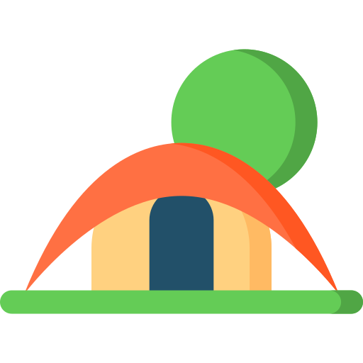 kampeer tent Special Flat icoon