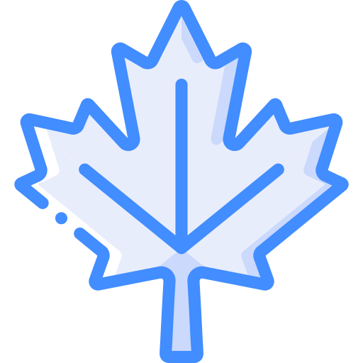 Maple leaf Basic Miscellany Blue icon