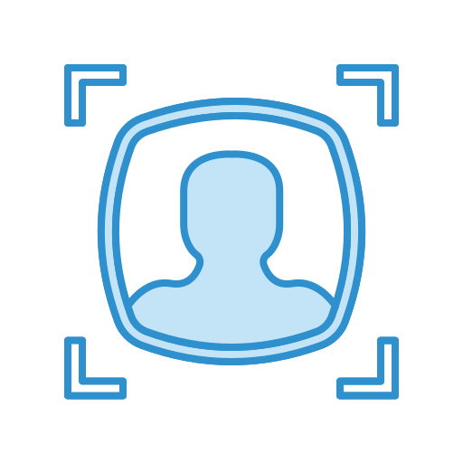 Face recognition Generic Blue icon