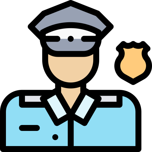 警官 Detailed Rounded Lineal color icon