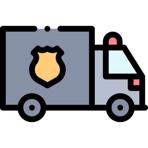 Police van Detailed Rounded Lineal color icon