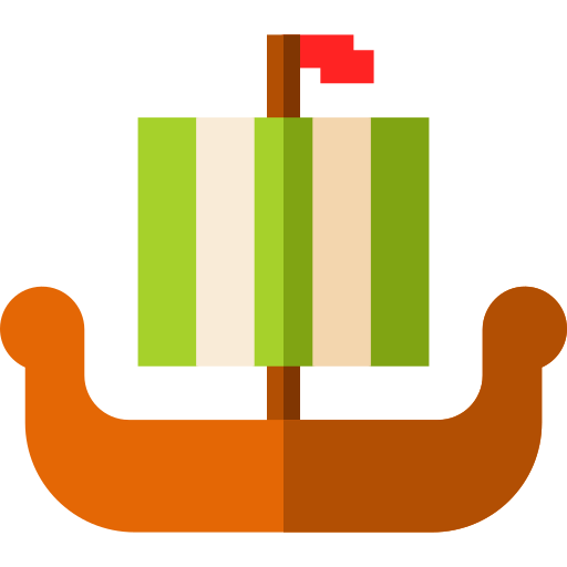 Корабль викингов Basic Straight Flat иконка