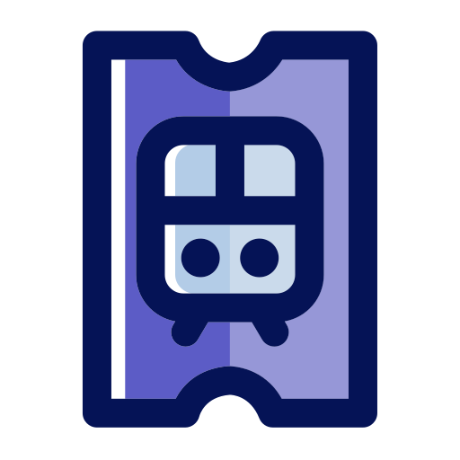 Train ticket Generic Outline Color icon
