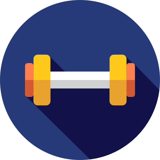 Dumbbell Flat Circular Flat icon