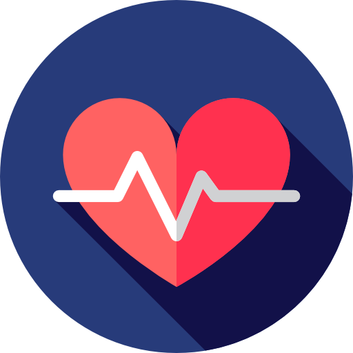 Cardiogram Flat Circular Flat icon