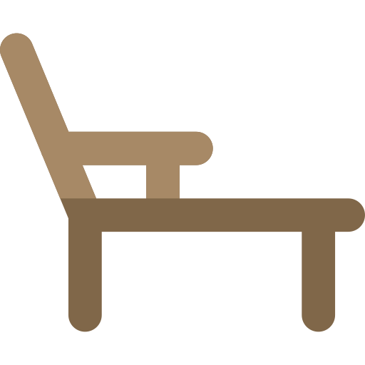 chaise longue Basic Rounded Flat Icône