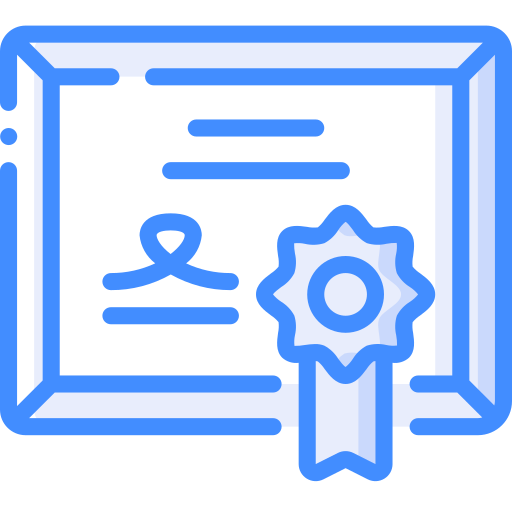 Certificate Basic Miscellany Blue icon