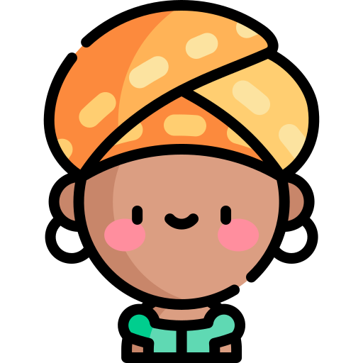 African Kawaii Lineal color icon