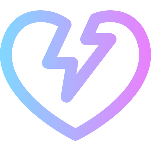 gebroken hart Super Basic Rounded Gradient icoon