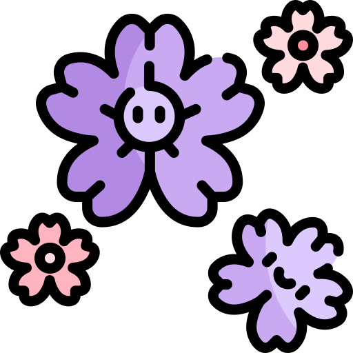 fleur Kawaii Lineal color Icône