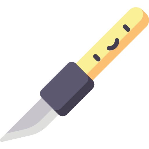 nóż Kawaii Flat ikona