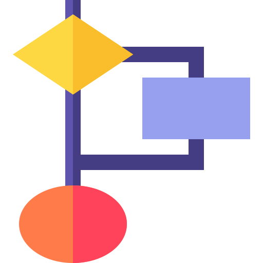 organigramme Basic Straight Flat Icône