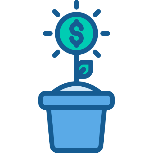 お金の増加 Generic Blue icon