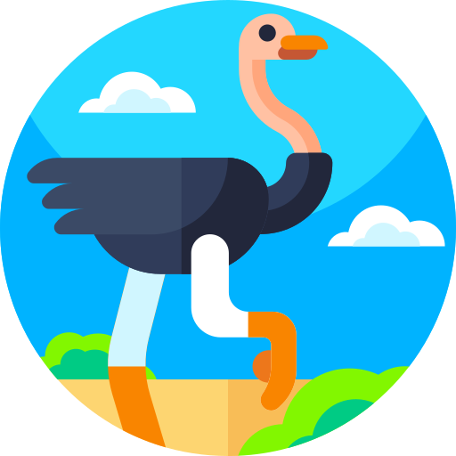 Ostrich Geometric Flat Circular Flat icon