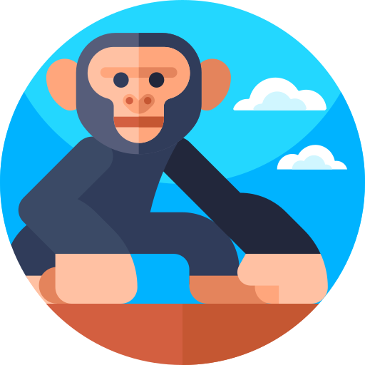 chimpansee Geometric Flat Circular Flat icoon
