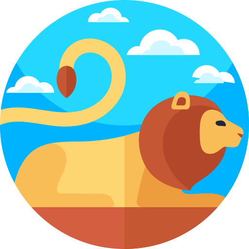 Lion Geometric Flat Circular Flat icon