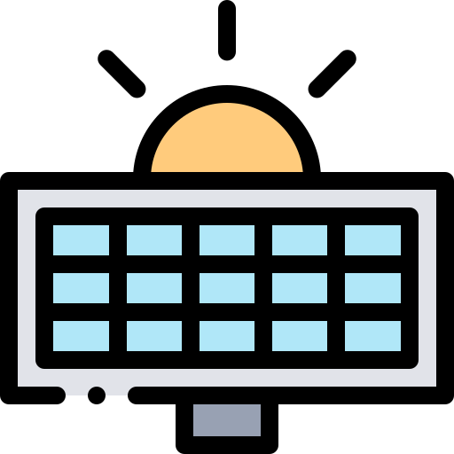 Solar panel Detailed Rounded Lineal color icon