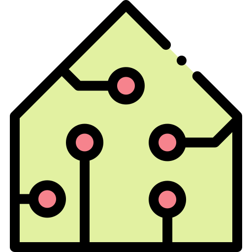 Smart house Detailed Rounded Lineal color icon