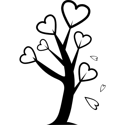 Árbol con corazones  icono