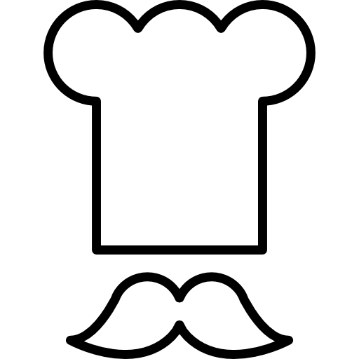 toque y bigote de chef  icono