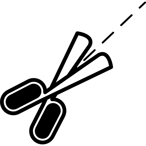 herramienta de tijera con líneas discontinuas  icono