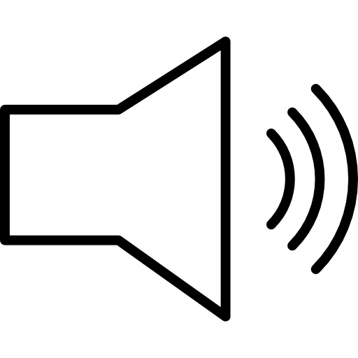głośnik z zarysem fal dźwiękowych  ikona