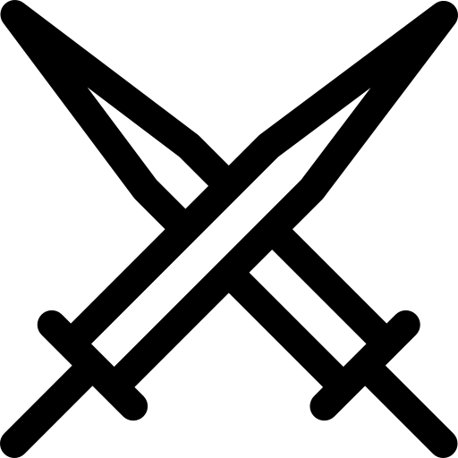 zwaarden in kruisopstelling  icoon