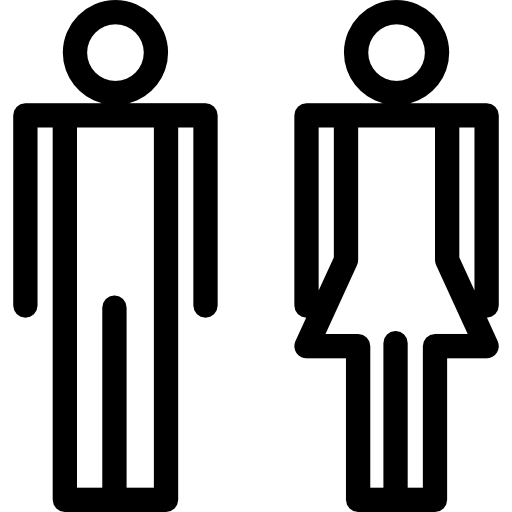Standing male and female outline  icon