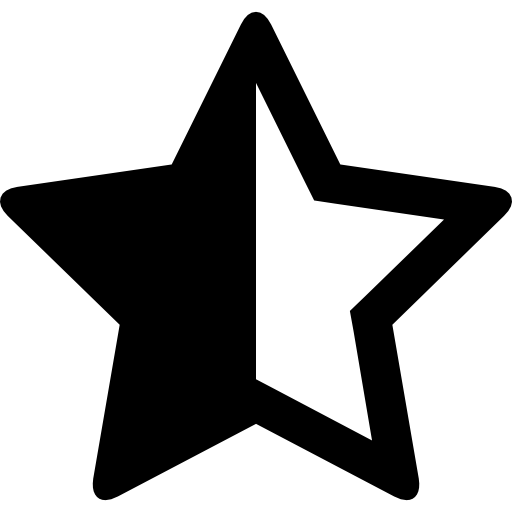 Star half empty Dave Gandy Fill icon