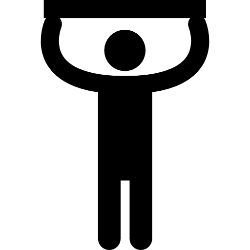 Man silhouette touching ceiling  icon