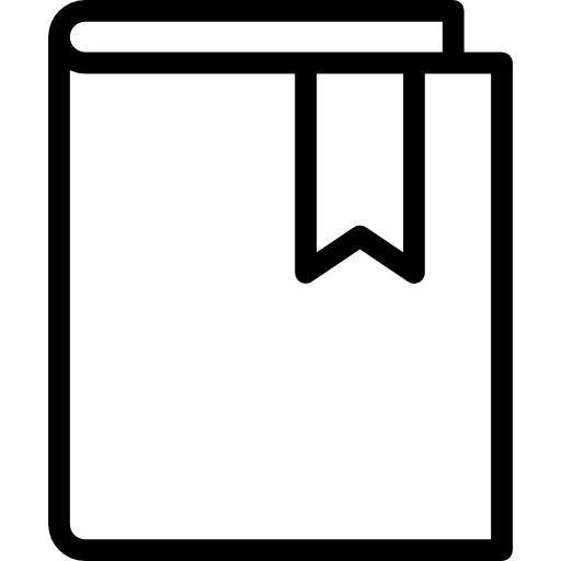 Text book outline with bookmark  icon