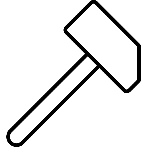 Hammer big shape outline  icon