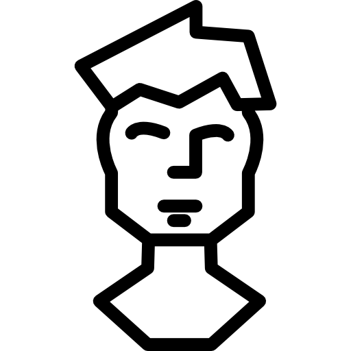 profilo della testa frontale biondo dell'uomo  icona