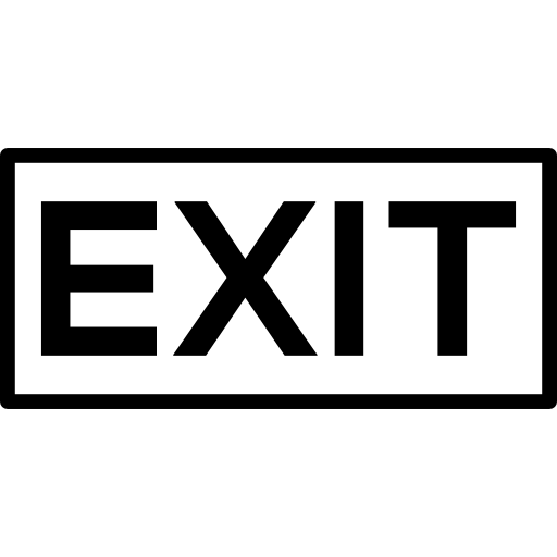 exit woord in een rechthoekig signaal  icoon