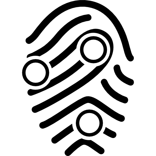 Fingerprint outline with circular shapes  icon
