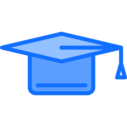 Graduation cap Coloring Blue icon