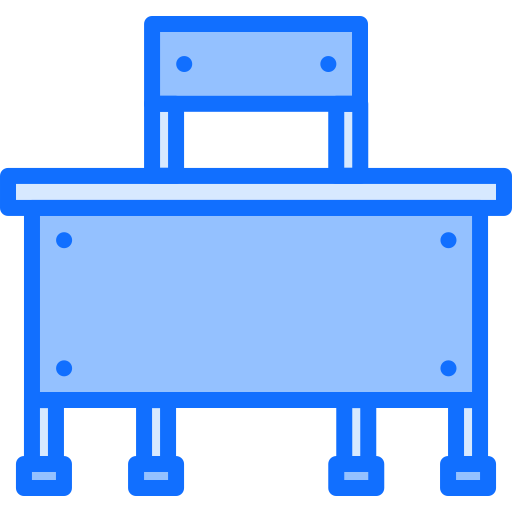 학교 책상 Coloring Blue icon