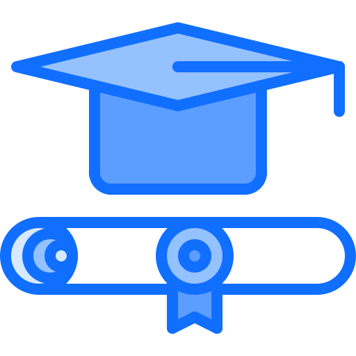 졸업 증서 Coloring Blue icon
