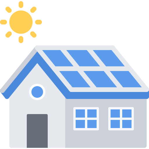 casa solare Coloring Flat icona