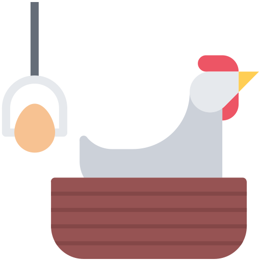 poulet Coloring Flat Icône