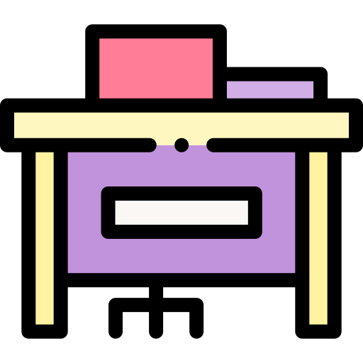 Desk Detailed Rounded Lineal color icon