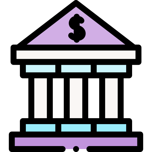 銀行 Detailed Rounded Lineal color icon