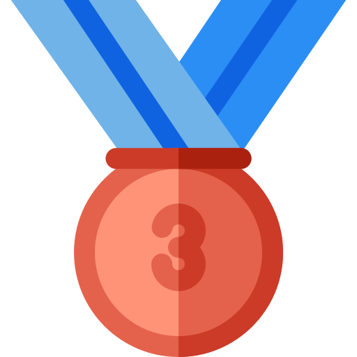 medaglia di bronzo Basic Rounded Flat icona
