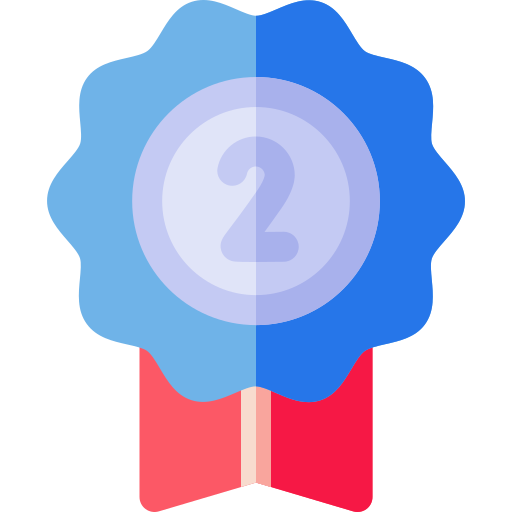 medalla de plata Basic Rounded Flat icono