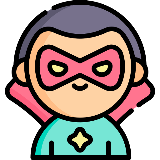 Superhero Kawaii Lineal color icon