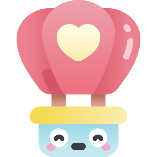 Hot air balloon Kawaii Star Gradient icon