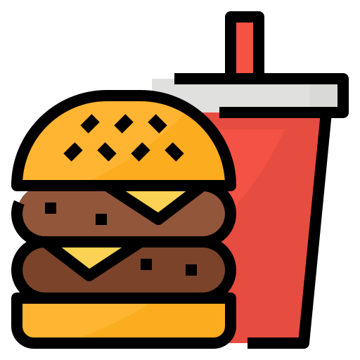 fast food Aphiradee (monkik) Lineal Color ikona