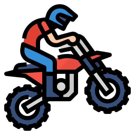 motocross Aphiradee (monkik) Lineal Color ikona