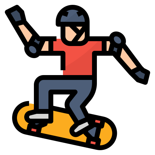 Skateboarding Aphiradee (monkik) Lineal Color icon