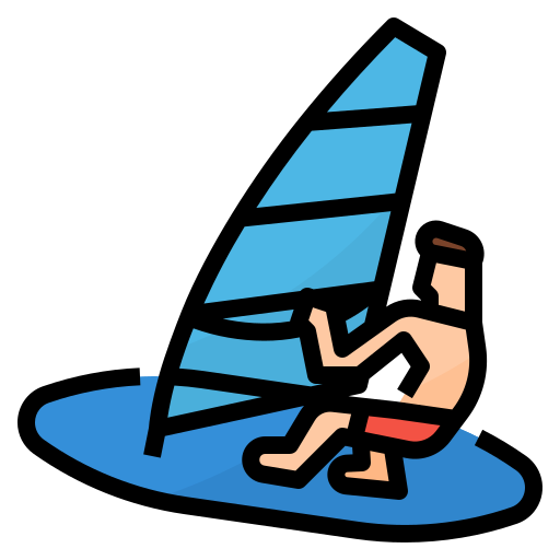 het windsurfen Aphiradee (monkik) Lineal Color icoon